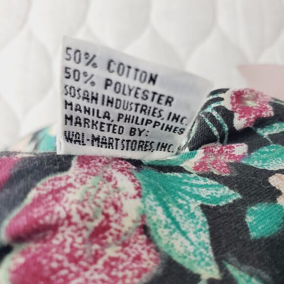 Vintage Cloth Floral Print Cat Stuffed Shelf Sitting Plush Kitty Blue & Bow - Picture 5 of 11